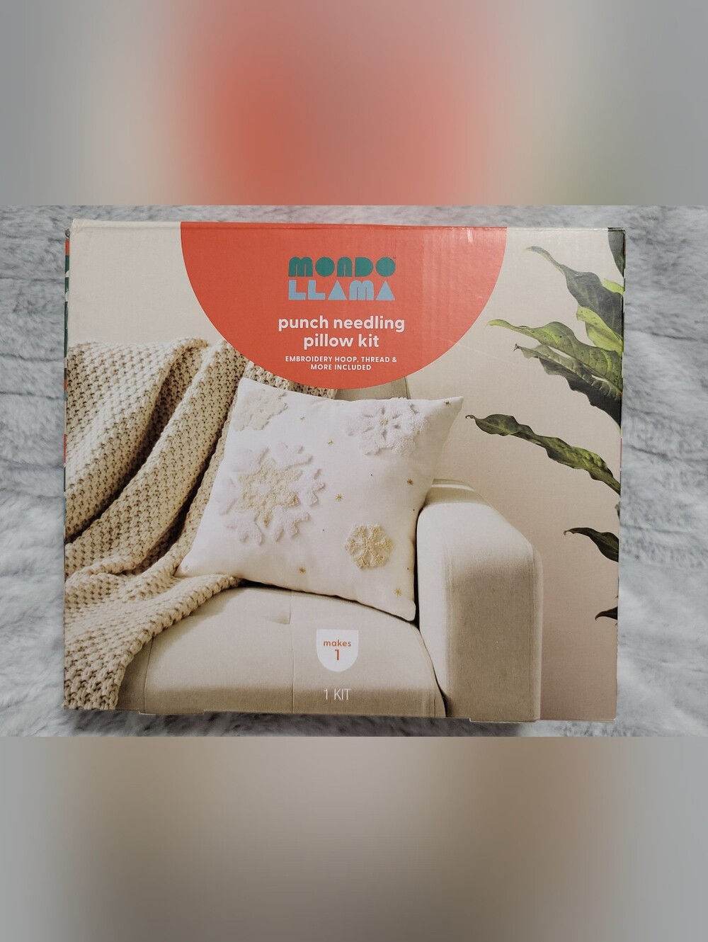 Christmas Holiday Punch Needling Pillow Kit